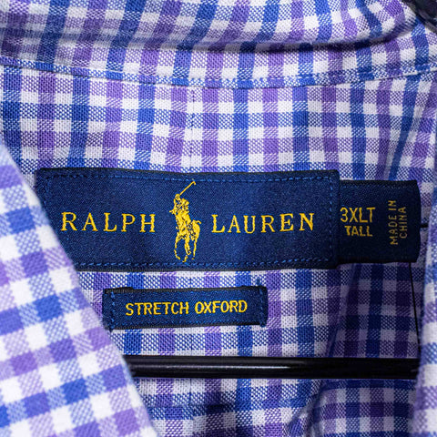 Polo Ralph Lauren Stretch Oxford Button Down Shirt Plaid Gingham