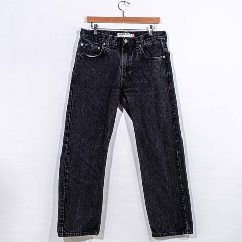 Levis 505 Black Denim Jeans Faded
