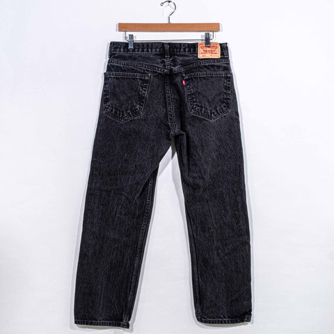 Levis 505 Black Denim Jeans Faded