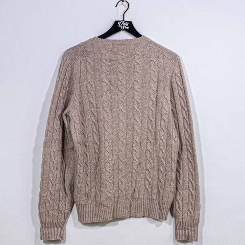 Brooks Brothers 4 Ply Scottish Cashmere Cable Knit Sweater Made in Scotland