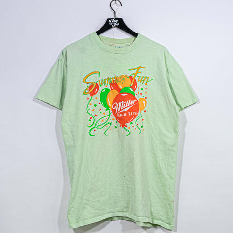 Miller High Life Summer Fun Beer T-Shirt Velva Sheen