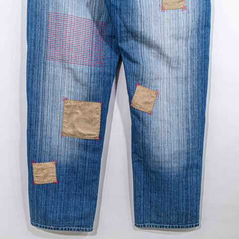 UNK NBA New Jersey Nets Patchwork Jeans Baggy Hip Hop