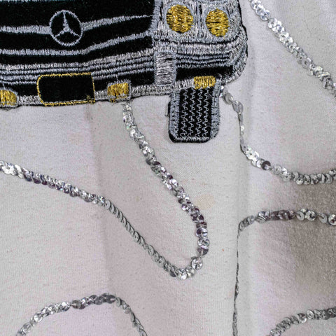 Mercedes Benz Sequin Sweatshirt Hip Hop
