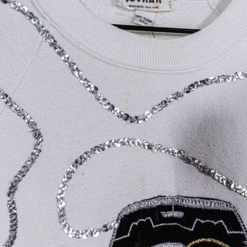 Mercedes Benz Sequin Sweatshirt Hip Hop