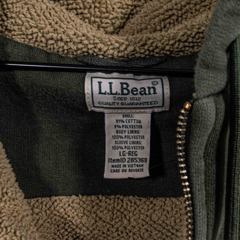 LL Bean Khatdin Iron Works Sherpa Lined Hoodie Sweatshirt