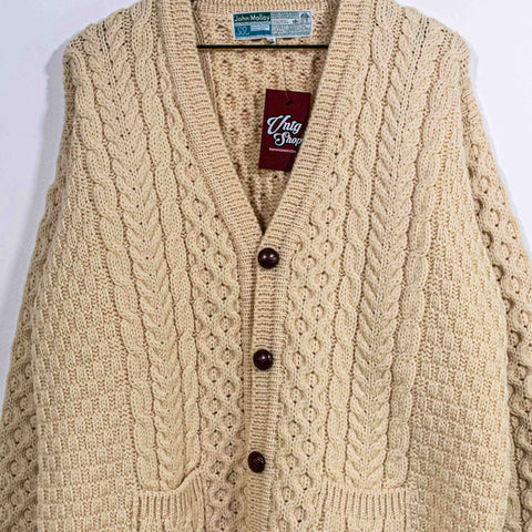 John Molloy Donegal Wool Fisherman Cable Knit Cardigan Ireland