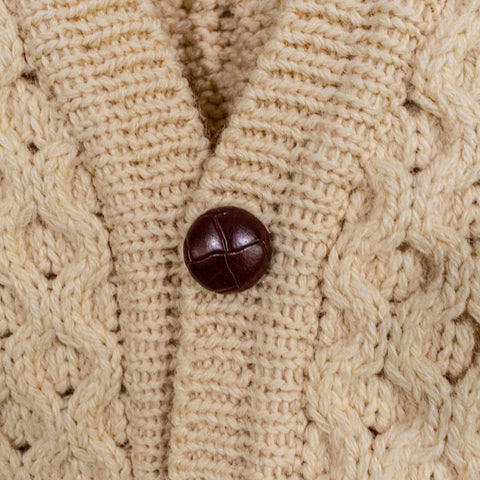 John Molloy Donegal Wool Fisherman Cable Knit Cardigan Ireland