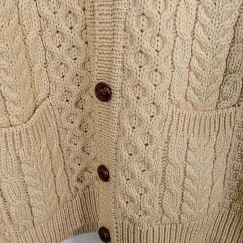 John Molloy Donegal Wool Fisherman Cable Knit Cardigan Ireland