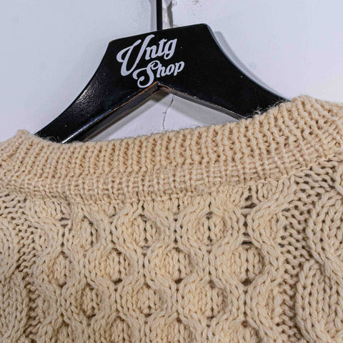 John Molloy Donegal Wool Fisherman Cable Knit Cardigan Ireland