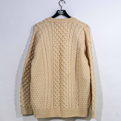 John Molloy Donegal Wool Fisherman Cable Knit Cardigan Ireland