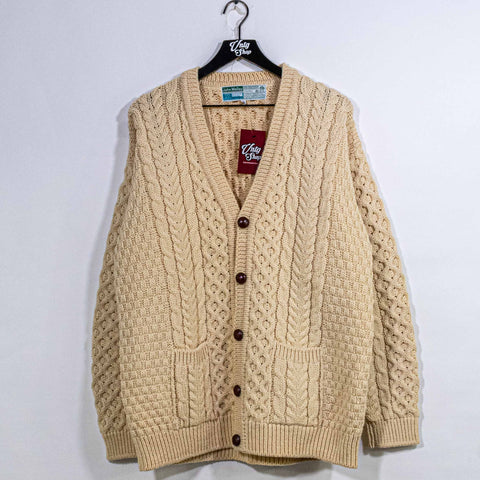 John Molloy Donegal Wool Fisherman Cable Knit Cardigan Ireland