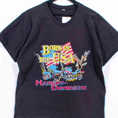 Harley Davidson Born In The USA T-Shirt  VFW Post 10269 Okinawa Japan