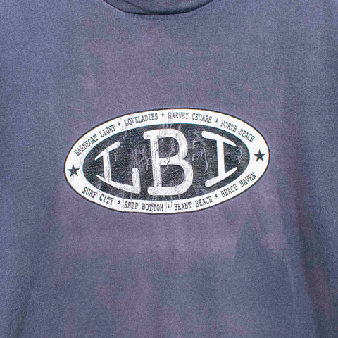 LBI Long Beach Island NJ T-Shirt Sun Faded Single Stitch