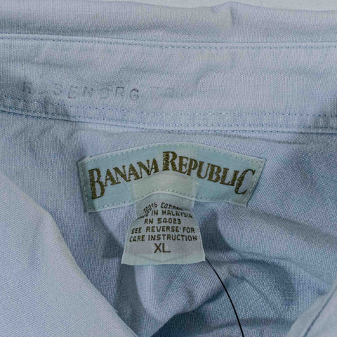 Banana Republic Short Sleeve Cotton Denim Button Down Shirt