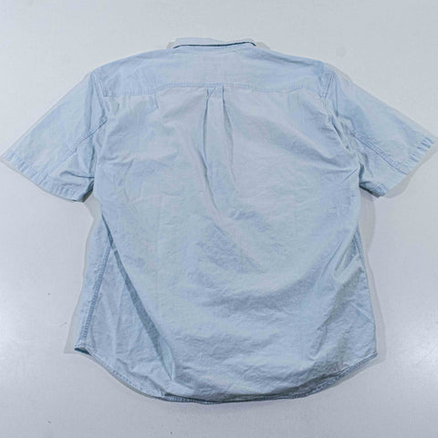 Banana Republic Short Sleeve Cotton Denim Button Down Shirt