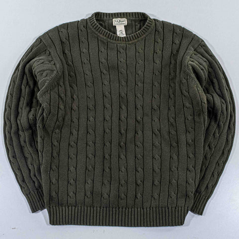 LL Bean Cable Knit Fishermen Cotton Sweater