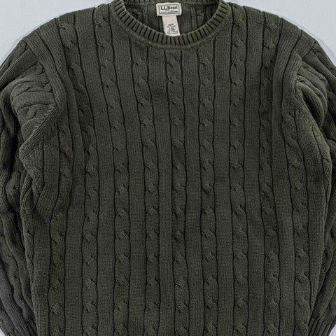 LL Bean Cable Knit Fishermen Cotton Sweater