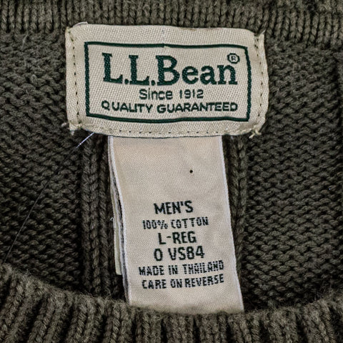 LL Bean Cable Knit Fishermen Cotton Sweater