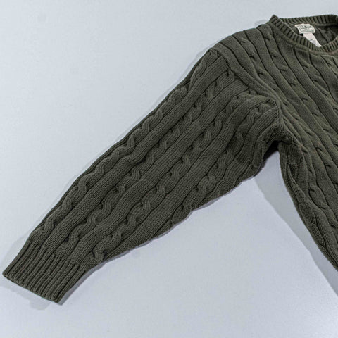 LL Bean Cable Knit Fishermen Cotton Sweater