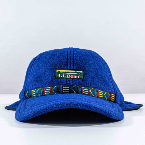 LL Bean Mountain Classic Fleece Ear Flap Baseball Cap Aztec Trapper