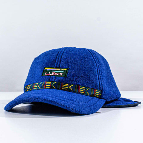 LL Bean Mountain Classic Fleece Ear Flap Baseball Cap Aztec Trapper