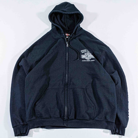 Harley Davidson Zip Hoodie Sweatshirt Motorcycles Biker Thunder Tower