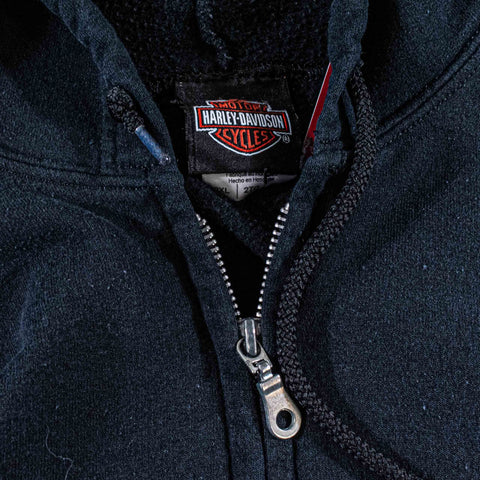 Harley Davidson Zip Hoodie Sweatshirt Motorcycles Biker Thunder Tower