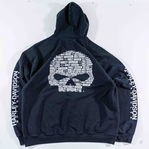 Harley Davidson Zip Hoodie Sweatshirt Motorcycles Biker Thunder Tower