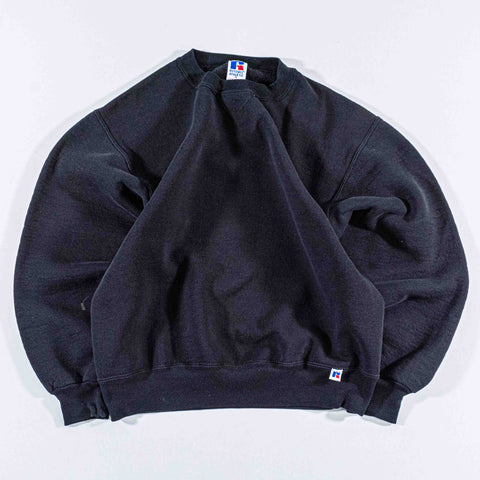 Russell Athletic Blank Black Crewneck Sweatshirt Made in USA