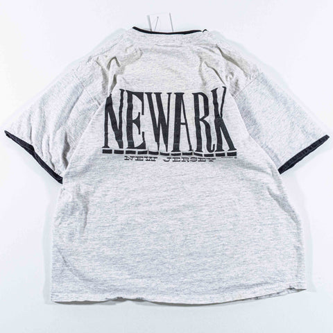 Newark NJ Spell Out Layered T-Shirt Double Sided