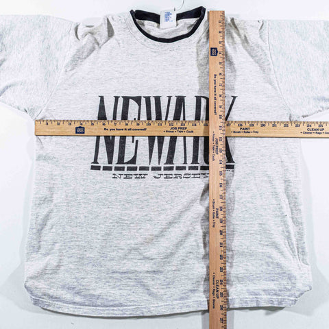 Newark NJ Spell Out Layered T-Shirt Double Sided