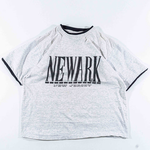 Newark NJ Spell Out Layered T-Shirt Double Sided