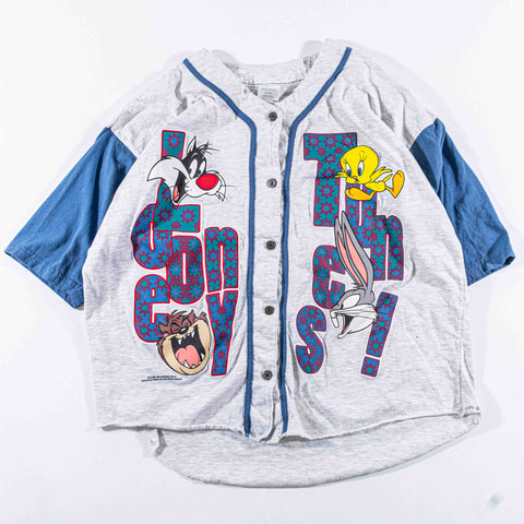 Looney Tunes Baseball Jersey Taz Sylvester Tweety Bugs Sun Sportswear