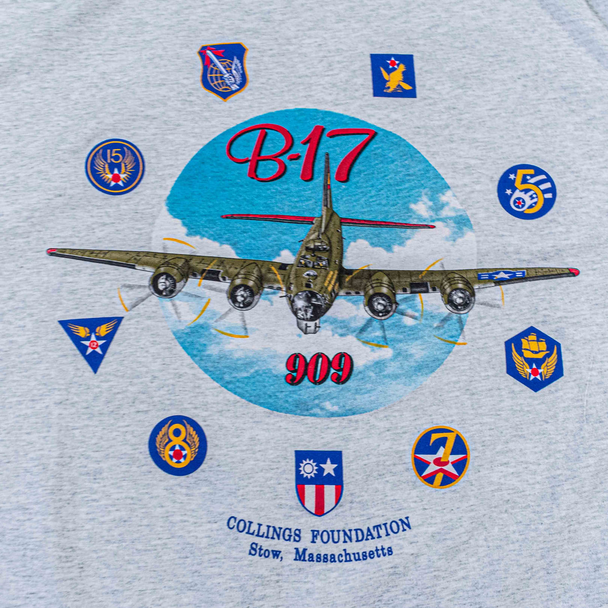 B-17 909 Flying Fortress Fighter Plane T-Shirt Collins Foundation 