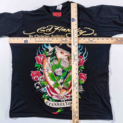 Ed Hardy by Christian Audigier Eternal Love Pin Up T-Shirt Bedazzled