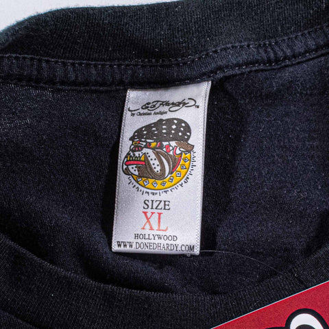 Ed Hardy by Christian Audigier Eternal Love Pin Up T-Shirt Bedazzled