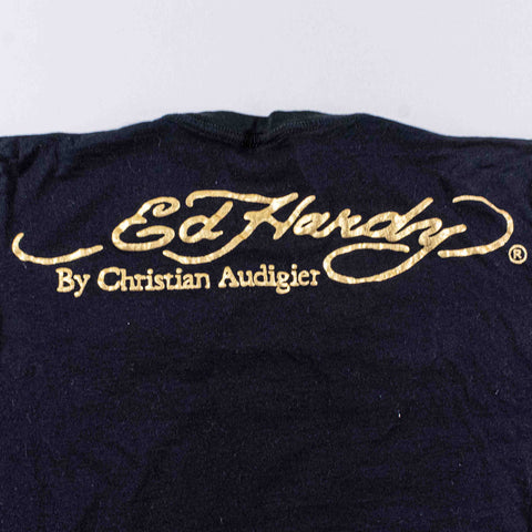 Ed Hardy by Christian Audigier Eternal Love Pin Up T-Shirt Bedazzled