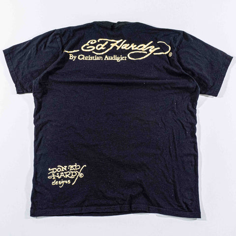 Ed Hardy by Christian Audigier Eternal Love Pin Up T-Shirt Bedazzled