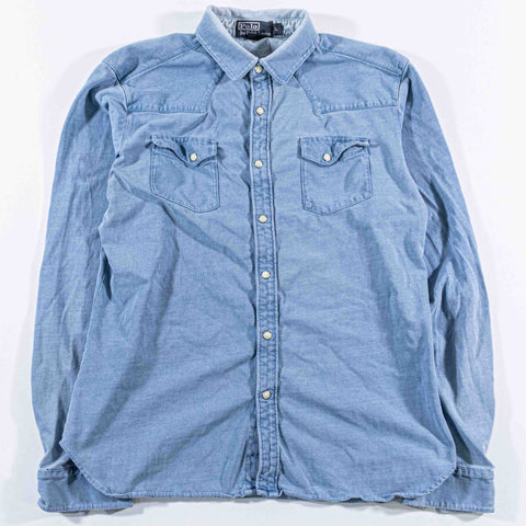 Polo Ralph Lauren Western Pearl Snap Shirt Distressed