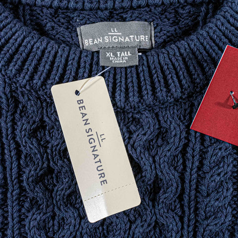 LL Bean Signature Fishermen Chunky Knit Sweater