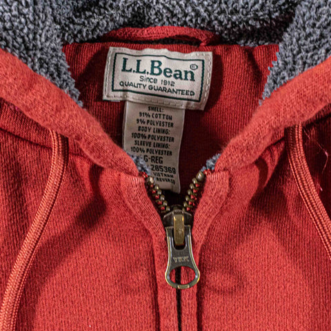 LL Bean Katahdin Iron Works Zip Hoodie Sweatshirt Sherpa Lined
