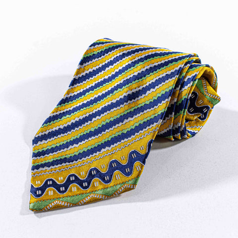 Gianni Versace Striped Silk Tie Made in Italy