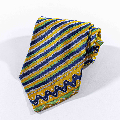 Gianni Versace Striped Silk Tie Made in Italy