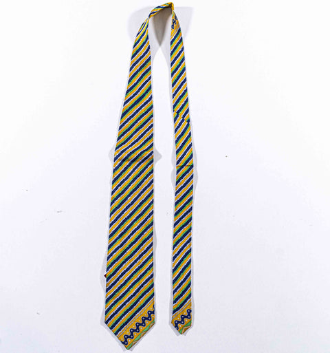 Gianni Versace Striped Silk Tie Made in Italy