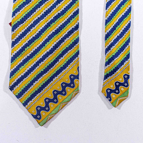 Gianni Versace Striped Silk Tie Made in Italy