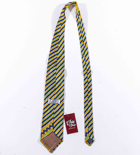 Gianni Versace Striped Silk Tie Made in Italy