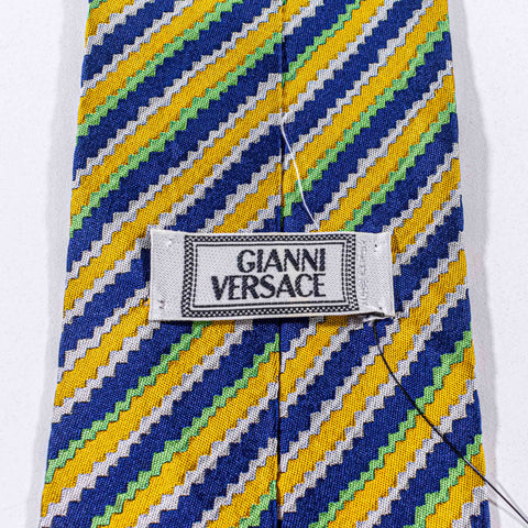 Gianni Versace Striped Silk Tie Made in Italy