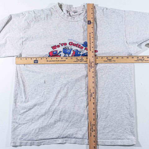 Recycling Cartoon Funny T-Shirt We're Outta Here