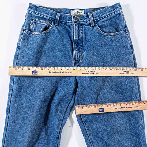 LL Bean Flannel Lined Jeans Denim Faded