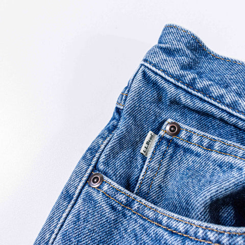 LL Bean Flannel Lined Jeans Denim Faded